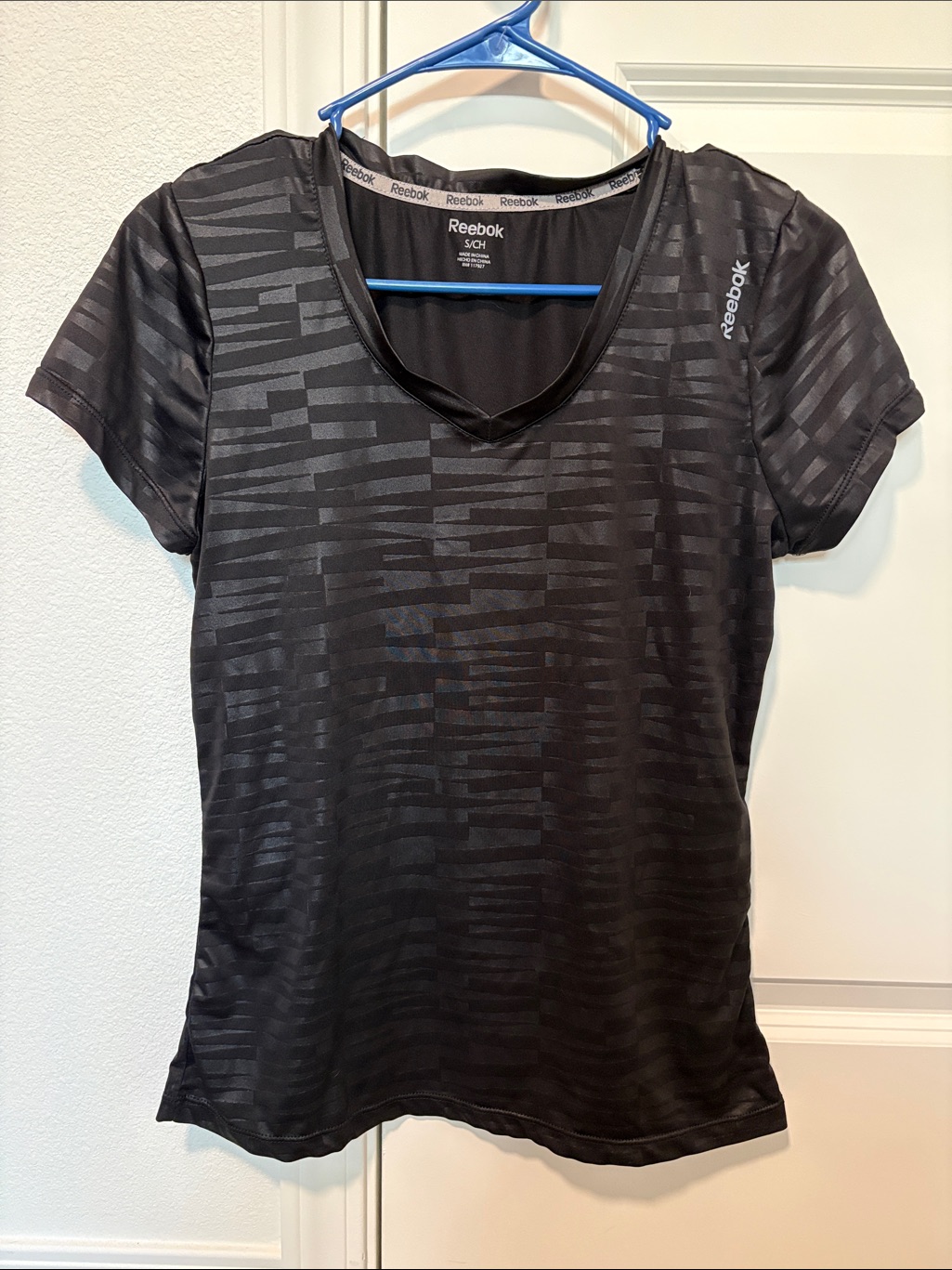 Reebok Black Short-Sleeve V-Neck Performance Tee